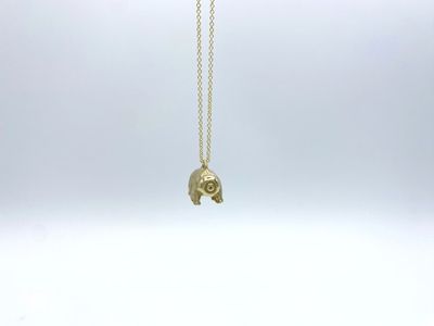Alternate image for Bronze Tardigrade Necklace on 14k Gold Filled Chain
