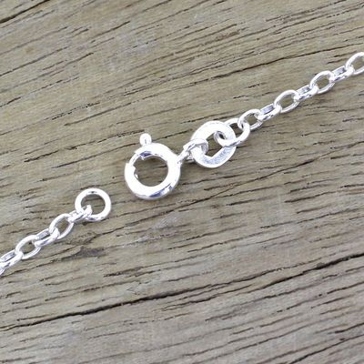 Alternate image for Garnet and Sterling Silver Cross Necklace from India Deep Crimson Cross