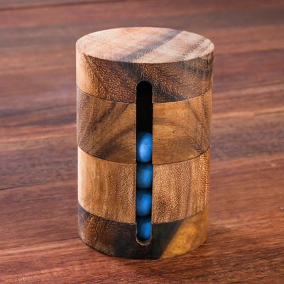 Primary image for Handcrafted Wood Cylindrical Puzzle from Thailand Spin to Win