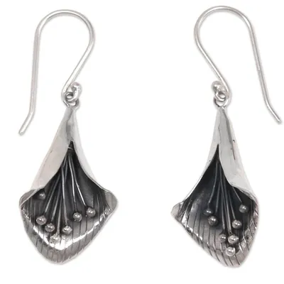 Alternate image for Hand Crafted Sterling Silver Trumpet Flower Earrings Natures Trumpet