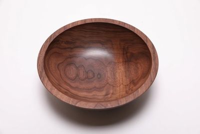 Alternate image for #2426 Curly Wild Black Walnut Wooden Bowl 9 3/8 x 3