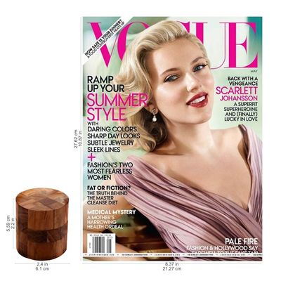 Alternate image for Challenging 3-D Puzzle Artwork Handcrafted of Teak Wood Forest Cylinder