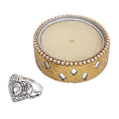 Alternate image for Heart-Shaped Blue Topaz and Sterling Silver Cocktail Ring Azure Heart