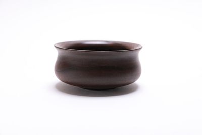 Alternate image for #2504 Claro Walnut Potbelly Wooden Bowl 4 1/4 x 2