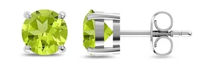 Alternate image for Sterling Silver Peridot Stud Earrings