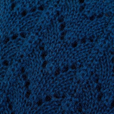 Alternate image for Alpaca Wool Blue Infinity Scarf Knitted in Peru Infinitely Blue