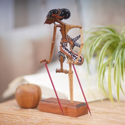 Primary image for Teak Hindu Warrior Yudistira Decorative Shadow Puppet Yudistira