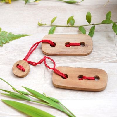 Primary image for Fair Trade Handmade Teak Wood Pub Style Puzzle Red Omed-Omedan