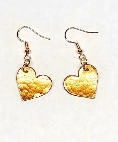 Alternate image for Copper heart earrings, small