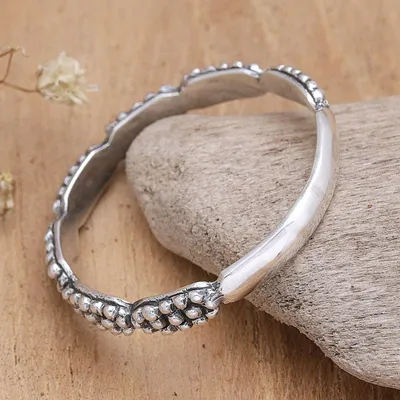 Alternate image for Speckled Sterling Silver Band Ring Crafted in Bali Precious Speckles