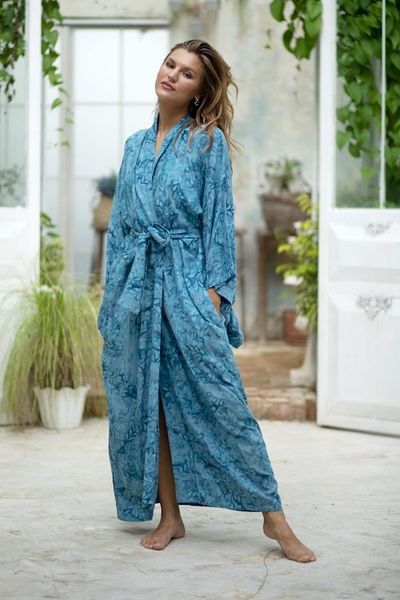 Primary image for Womens Batik Patterned Robe Garden of Illusion
