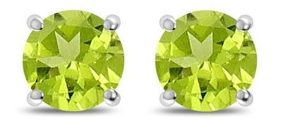 Alternate image for Sterling Silver Peridot Stud Earrings