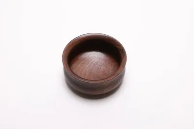 Alternate image for #2504 Claro Walnut Potbelly Wooden Bowl 4 1/4 x 2