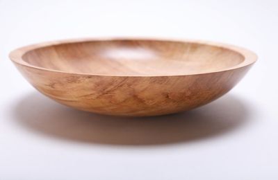 Alternate image for #2053 Spalted Fiddleback Maple Wooden Bowl 10 1/4  X  2 1/4