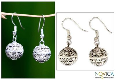 Primary image for Indonesian Sterling Silver Dangle Earrings Melodious