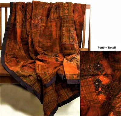 Alternate image for Handmade King-size Rust and Terracotta Guatemalan Patchwork Quilt Set