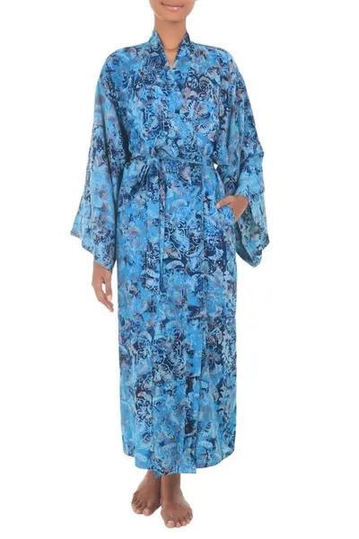 Alternate image for Batik Patterned Robe Sapphire Dreams