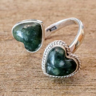 Alternate image for Heart-Shaped Jade Wrap Ring When Two Hearts Meet