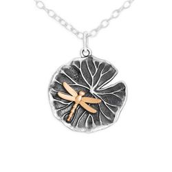 Image for Lily Pad with Dragonfly Necklace