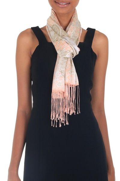 Alternate image for Batik Silk Scarf from Indonesia Feminine