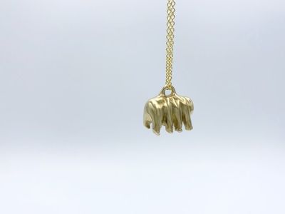 Alternate image for Bronze Tardigrade Necklace on 14k Gold Filled Chain