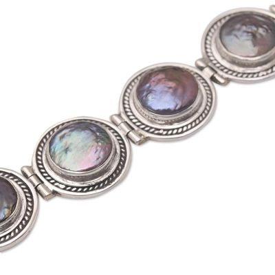 Alternate image for Cultured Peacock Pearl Link Bracelet from Bali Evening Reflection