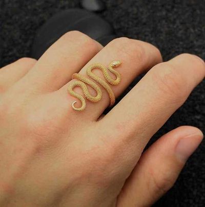Alternate image for Textured Adjustable Snake Ring