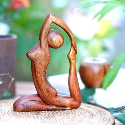Alternate image for Hand Carved Original Wood Sculpture Gymnastics