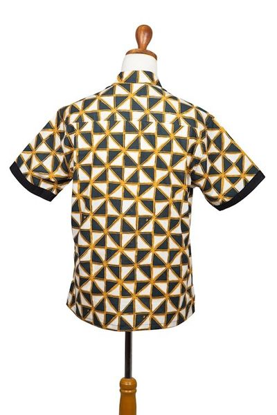 Alternate image for Mens Batik Cotton Shirt with Geometric Motif Weathervane