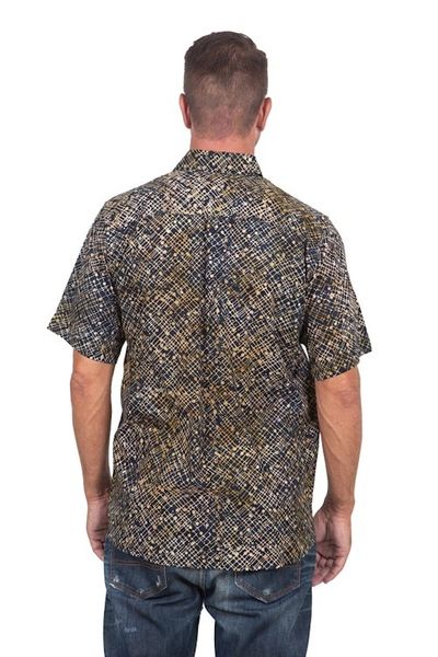 Alternate image for Hand Dyed Batik Short Sleeve Shirt for Men from Bali Night Starfield
