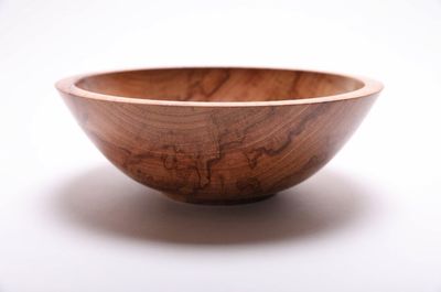 Alternate image for #2042 Mineral Stained Hickory Wooden Bowl 9 1/8 X 3 1/4
