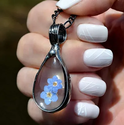 Alternate image for Forget Me Not Pendant Necklace, Teardrop