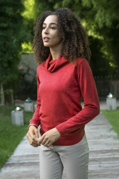Primary image for Knit Cotton Blend Pullover in Solid Red from Peru Red Versatility