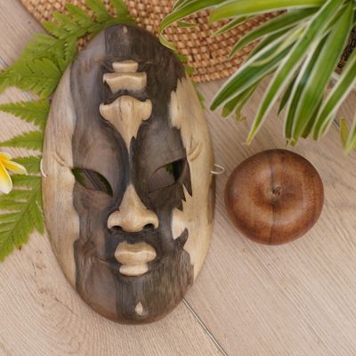 Alternate image for Hand Carved Wood Mask Comedy and Tragedy
