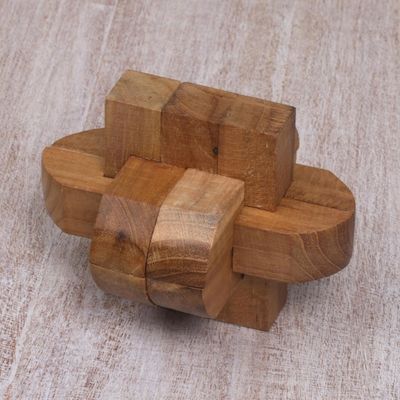Primary image for Artisan Crafted Upcycled Teak Wood Puzzle from Java Focus