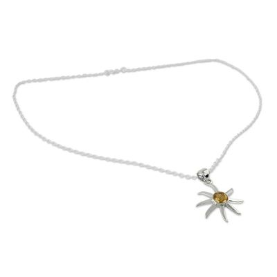 Alternate image for Citrine and Sterling Silver Necklace from India Jewelry Golden Sun