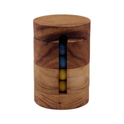 Alternate image for Handcrafted Wood Cylindrical Puzzle from Thailand Spin to Win