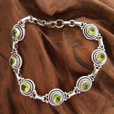 Alternate image for Peridot Bracelet Womens Sterling Silver Bracelet Green Mystique