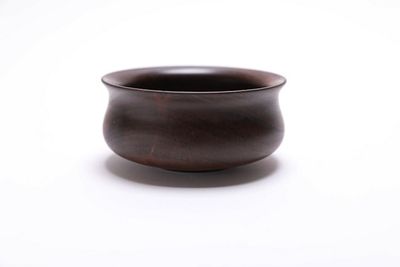 Alternate image for #2504 Claro Walnut Potbelly Wooden Bowl 4 1/4 x 2