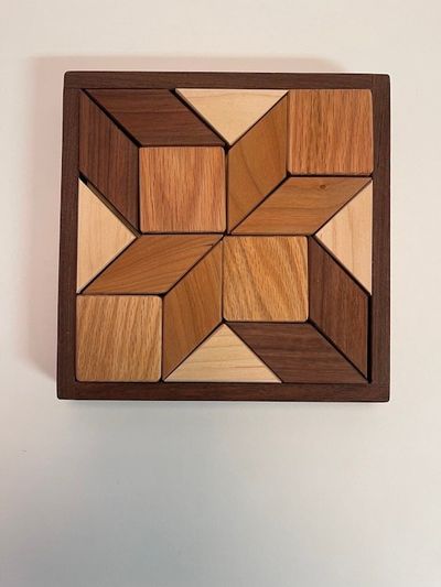 Alternate image for Small Wooden Quilters Puzzle for Home and Office  Solid Hardwood Puzzle