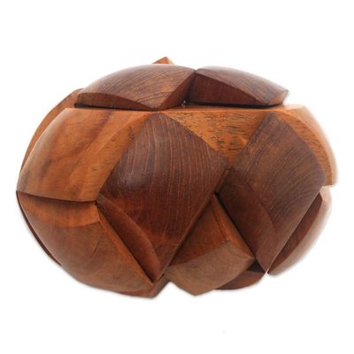 Alternate image for Handcarved Teak Wood Puzzle from Java Magical Illusion