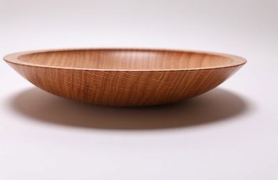 Alternate image for #2454 Red Oak Shallow Wooden Bowl 11 3/4 x 2 1/8