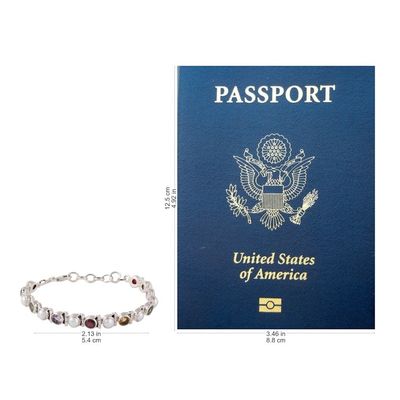 Alternate image for Cultured Pearl and Multi-Gem Tennis Bracelet from India Sparkling Grace