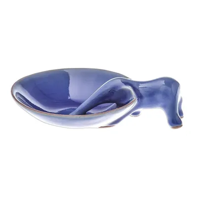 Alternate image for Elephant-Themed Blue Ceramic Incense Holder from Thailand Sipping Elephant