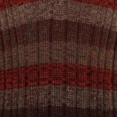 Alternate image for Mens Zippered 100 Alpaca Sweater in Nasturtium Hues Nasturtium Traveler