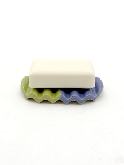 Alternate image for Indigo Lime Colorblock Ceramic Soap Dish