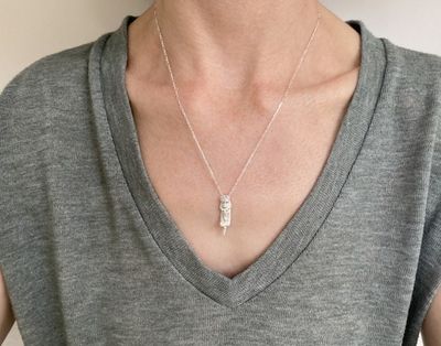 Alternate image for Silver Otter with Baby Necklace