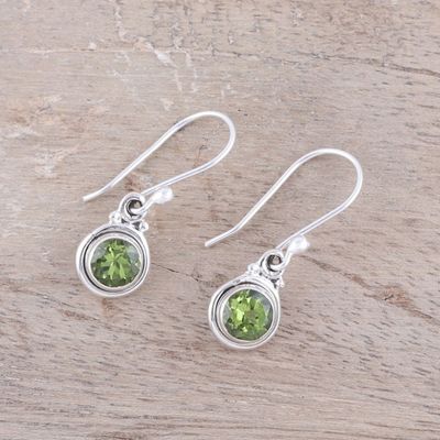 Alternate image for 4.5-Carat Peridot Dangle Earrings from India Glistening Circles