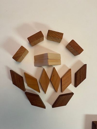 Alternate image for Small Wooden Quilters Puzzle for Home and Office  Solid Hardwood Puzzle