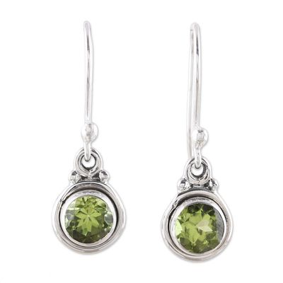 Alternate image for 4.5-Carat Peridot Dangle Earrings from India Glistening Circles